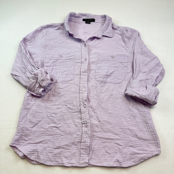 Sanctuary Tops - Social Standard by Sanctuary Light Purple Linen Shirt